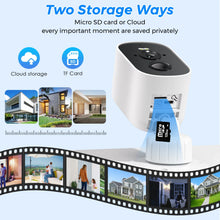 Detail close-up of security camera features with blue and white accents