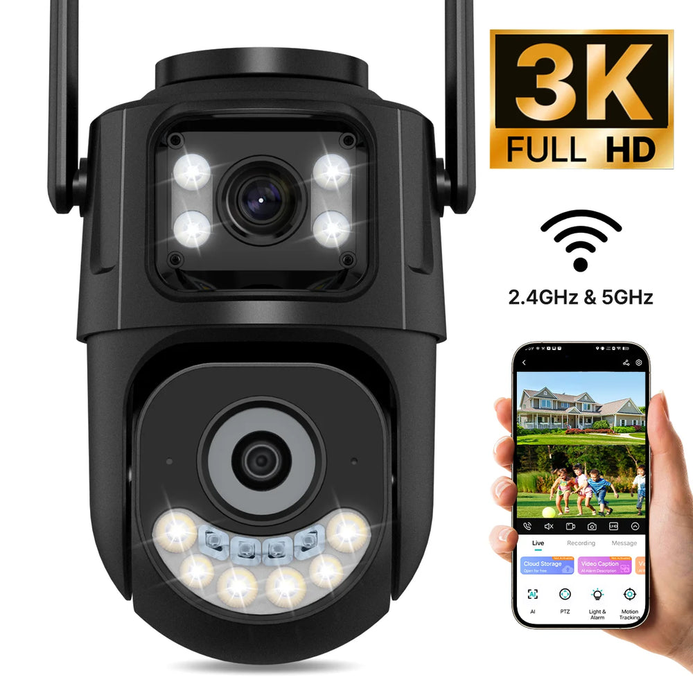 Wonsdar security camera front view in black with night vision and WiFi