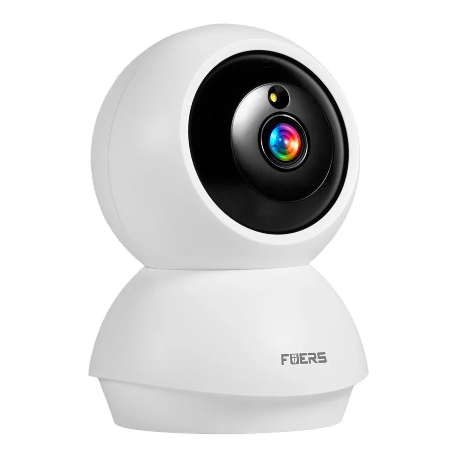 Fuers dome camera detail close-up, round shape with colorful lens