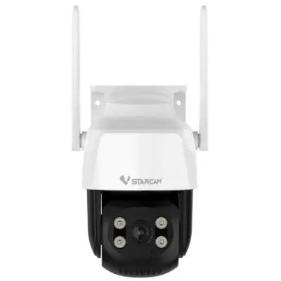 Vstarcam C622 front view detail with dual antennas, LED lights, brand logo