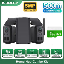 INQMEGA home hub control kit front view, black/green with 5MP and wireless