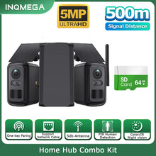 INQMEGA home hub control kit front view, black/green with 5MP resolution