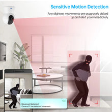 Kerui motion detection detail with red alert visuals on camera