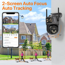Wonsdar dual-screen PTZ camera lifestyle shot with phone, black and orange