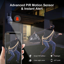 ANRAN PIR motion sensor alert graphic with instant alert icon, black/yellow