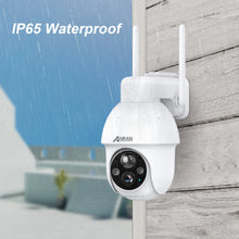 ANRAN waterproof outdoor security camera lifestyle shot, IP67, white/black