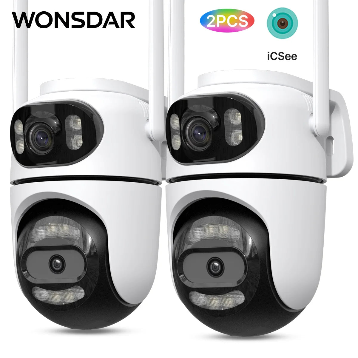 Wonsdar dome camera front view in white and black with night vision