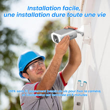 Anran solar camera installation lifestyle, man installing device with tools