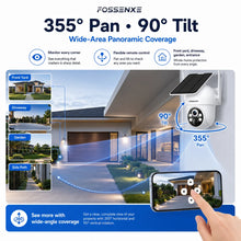 FOSSENXE pan and tilt camera angles, blue/white, 360° coverage