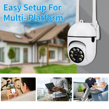 Cugo WiFi security camera packaging, showing lens, antenna, and easy setup
