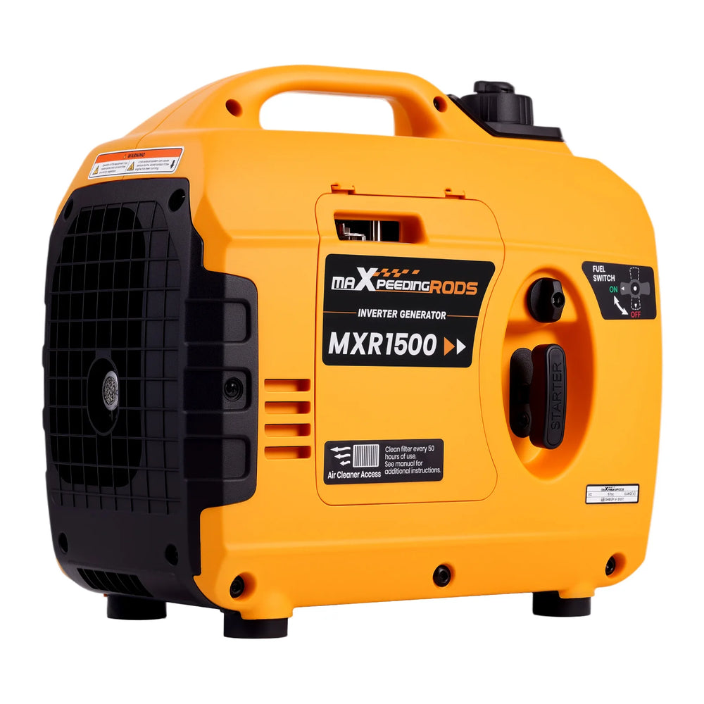 1200W portable generator with compact design in orange and black