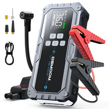1500A PEAK jump starter in black and red with LED display.