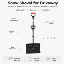 Detail view of snow shovel diagram with labelled parts