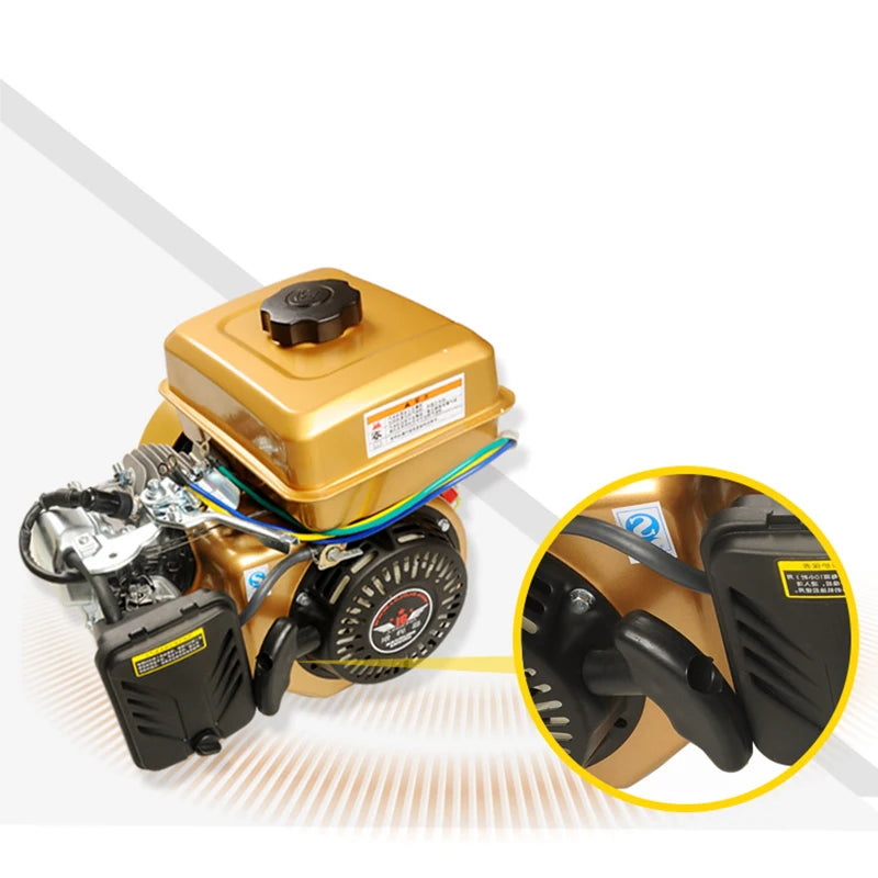 Petrol Generator packaging view with label details and fuel specifications