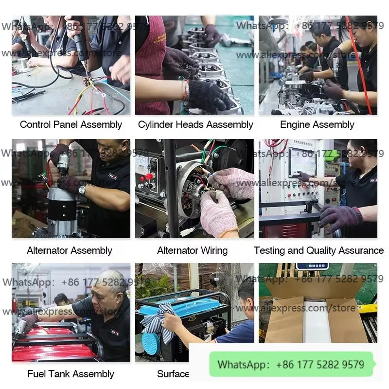 Assembly process of the generator with workstations and tools