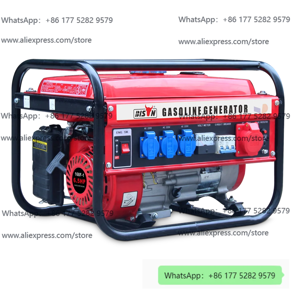 3kw air-cooled gasoline generator side view in red