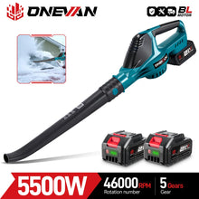 ONEVAN cordless air blower front view in blue, black, red