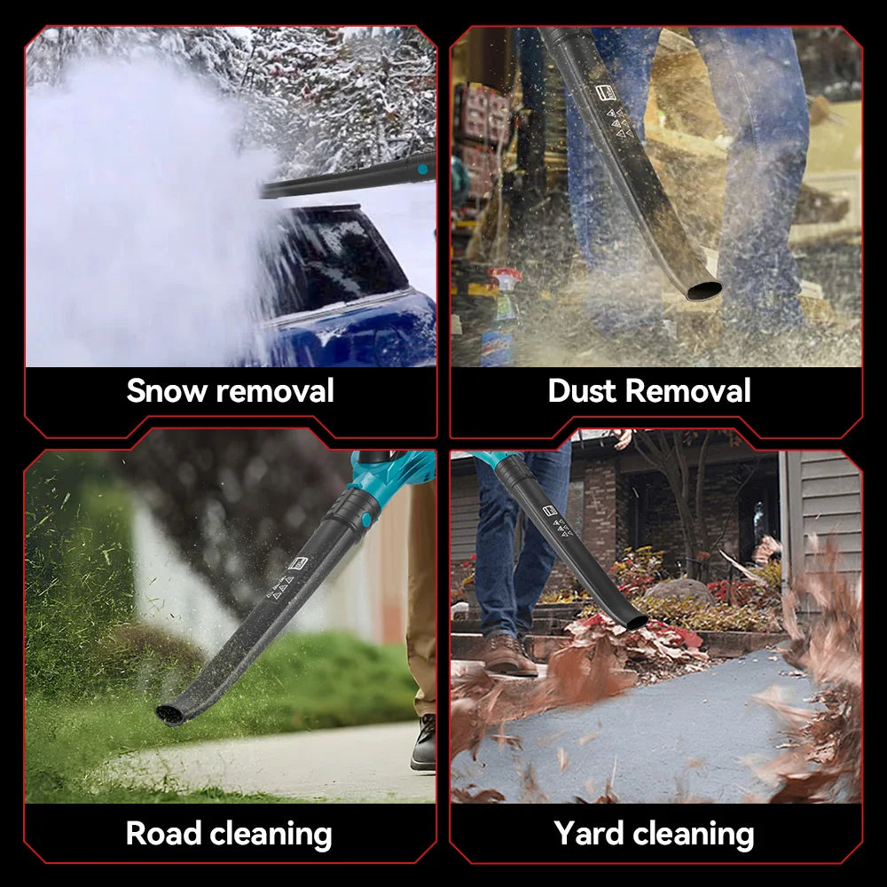 ONEVAN air blower in use for yard dust removal, black and blue