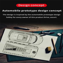 Design concept sketch of the power station in black, red, and green with prototype design elements.