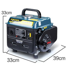 Petrol Generator side view with handle and control panel in blue and black