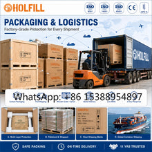 Infographic on packaging and logistics with blue and brown colors.