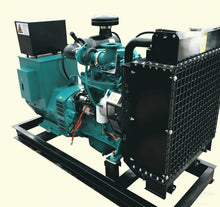 LPG propane generator in green with control panel on a white background