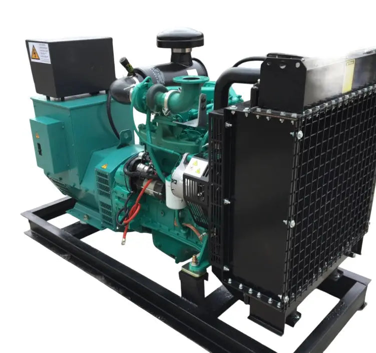 LPG propane generator in green with control panel on a different background