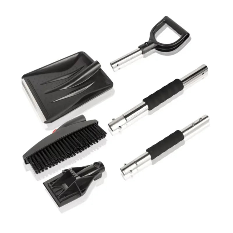 Detail of tool set with various tools and ergonomic handles in black and silver.