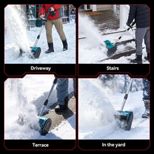 ONEVAN snow removal in action, lifestyle shot with user