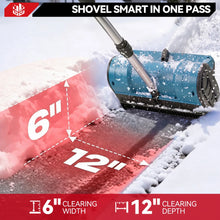 ONEVAN snow shovel structure in white, black, and blue, detail shot