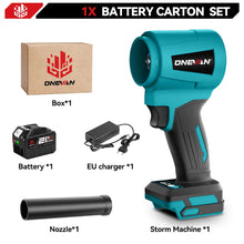 ONEVAN turbo blower lifestyle set, battery carton and charger included with one battery