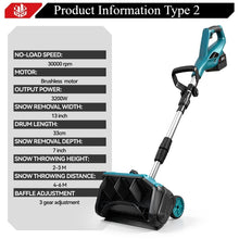ONEVAN brushless electric snow shovel with lightweight design on white background