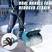 Podofo snow shovel in blue and black, dual handle design.