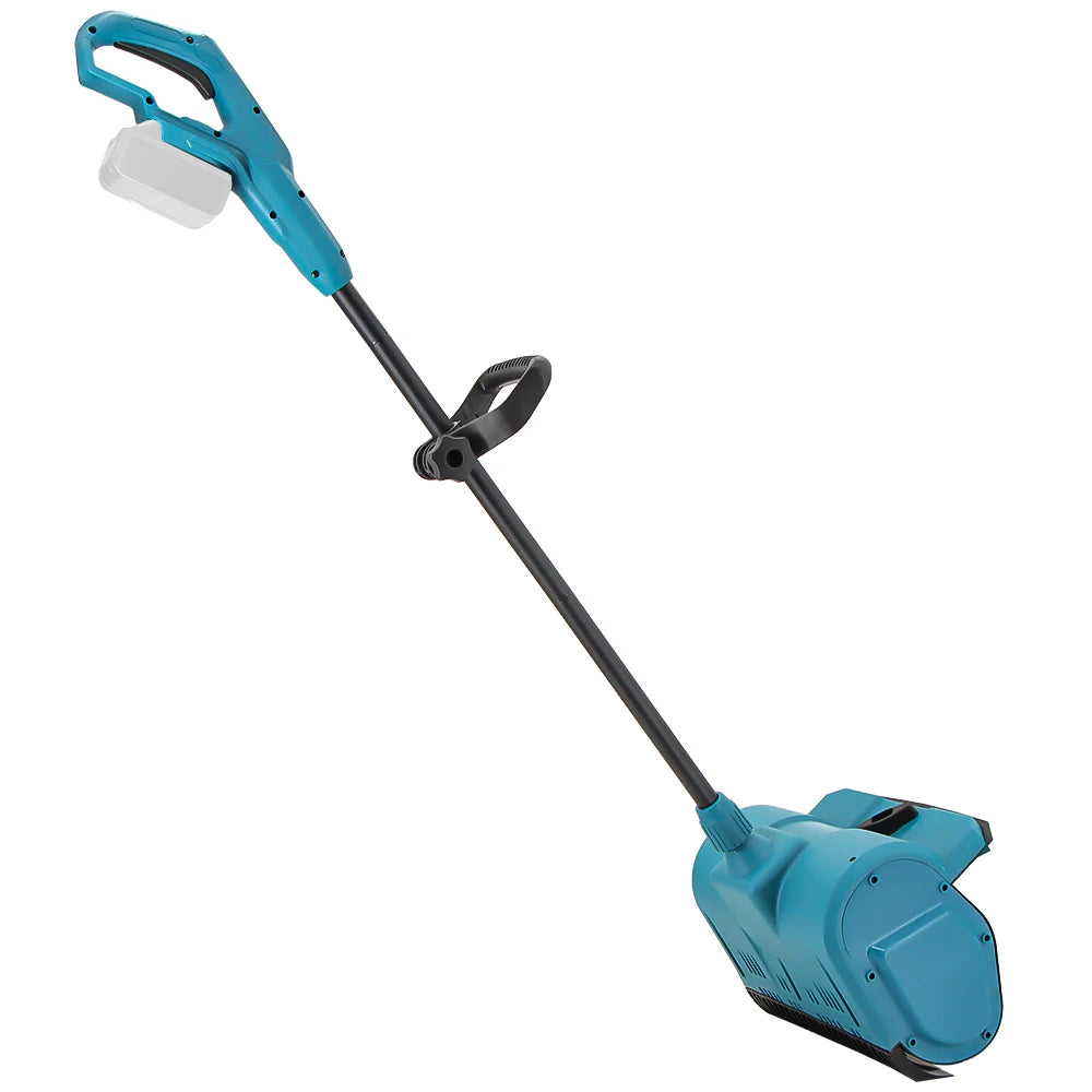 Podofo snow shovel side view, ergonomic design, lightweight, blue and black.