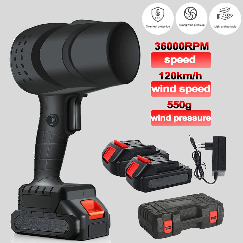 Belaidis elektrinis oro pūstuvas detail, black and red battery included